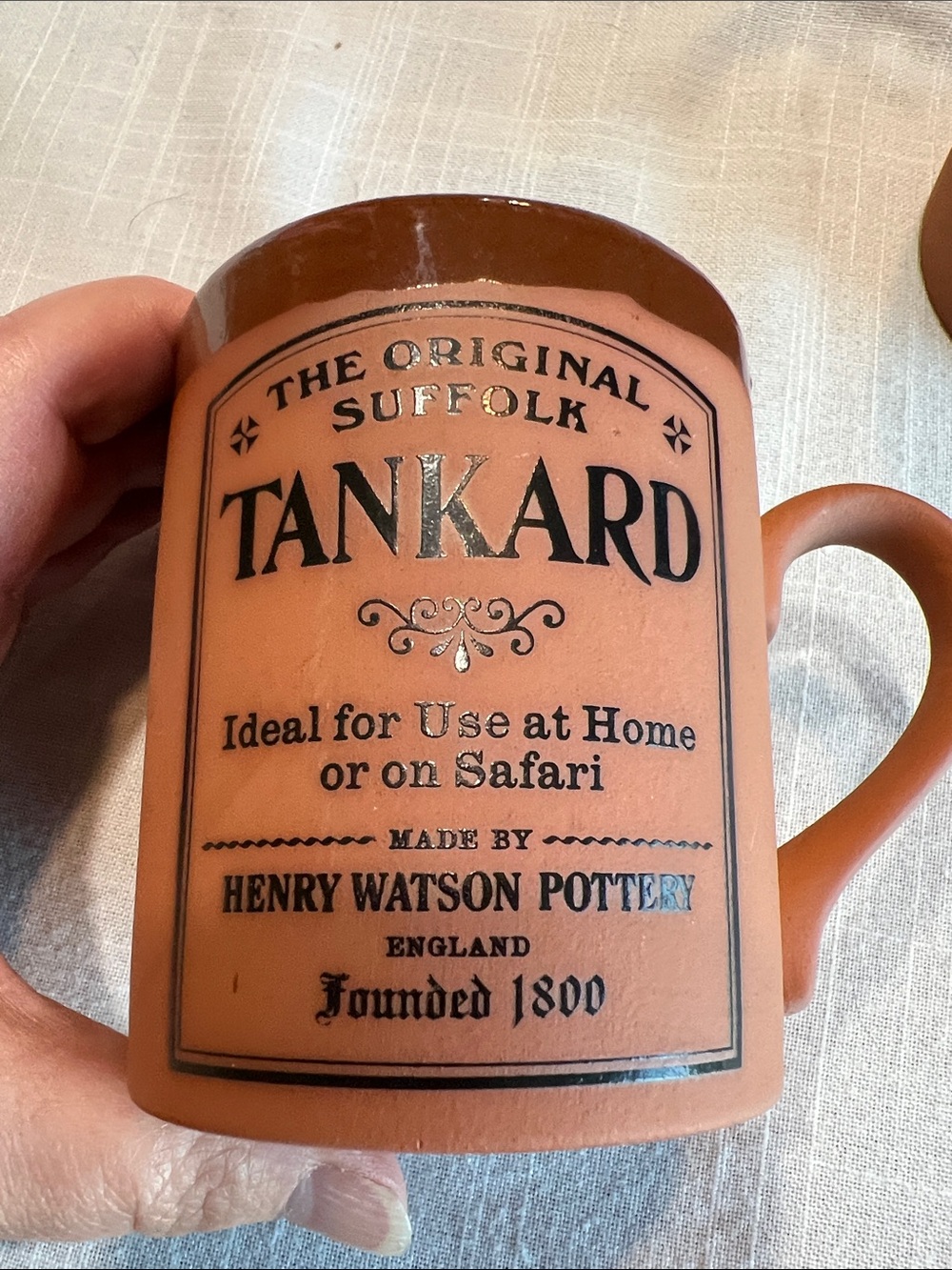 New Henry Watson Pottery Suffolk Brown Tankard Ceramic Mug - Brown (Set of 2) - Picture 2 of 5